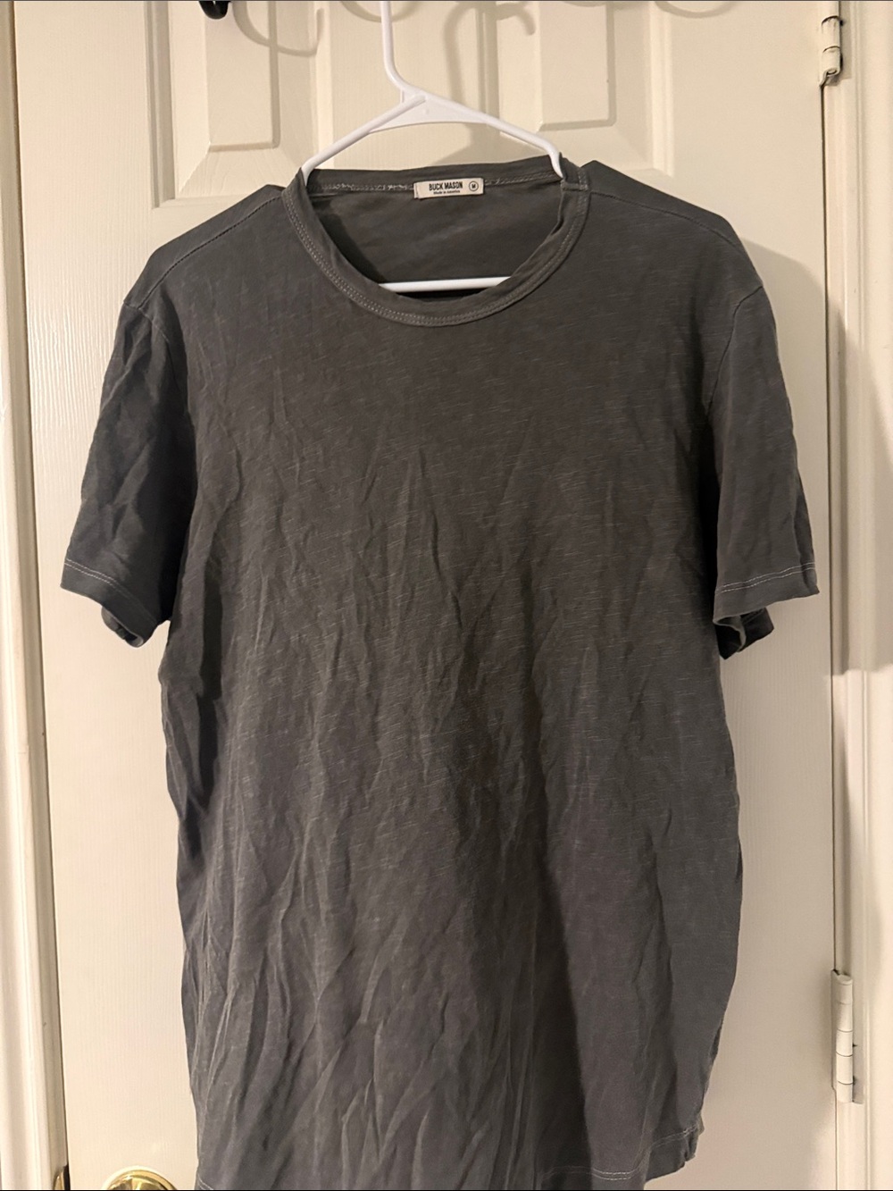 Buck Mason Gray Slub Short-Sleeve Crewneck T-Shirt